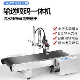 T9小型台面式在线喷码机一体机生产日期汉字数字英文符号图片LOGO