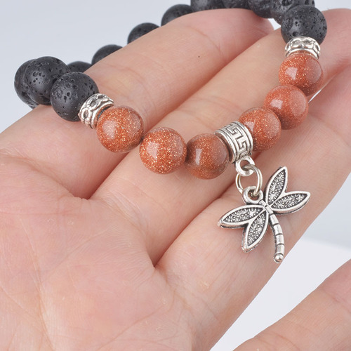 European and American style tiger eye stone, lava stone bracelet, turquoise elephant turtle 8mm women's bracelet