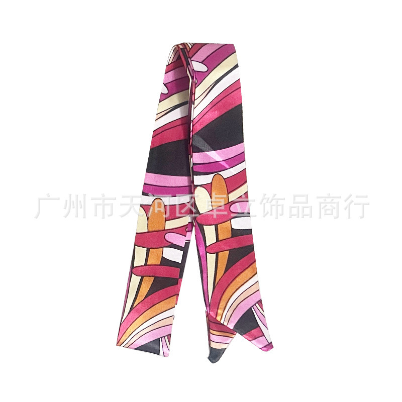 レオパード柄ロングシルクスカーフ、バッグに巻き付けたシルクスカーフ、サテン模造シルクスカーフ、お土産リボン、リボンギフトボックス|undefined