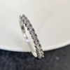 Silver universal ring, Korean style, diamond encrusted, micro incrustation, simple and elegant design