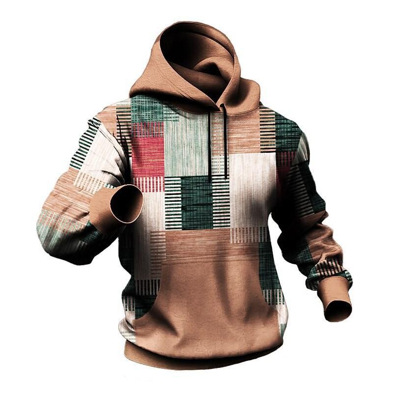 Sudadera con capucha con estampado digital de estilo antiguo retro de estilo europeo, casual y cómodo para el hogar diario MC11