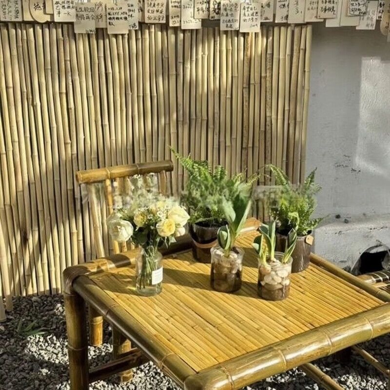 고급 탄화 대나무 테이블 90*90*60 수제 모델