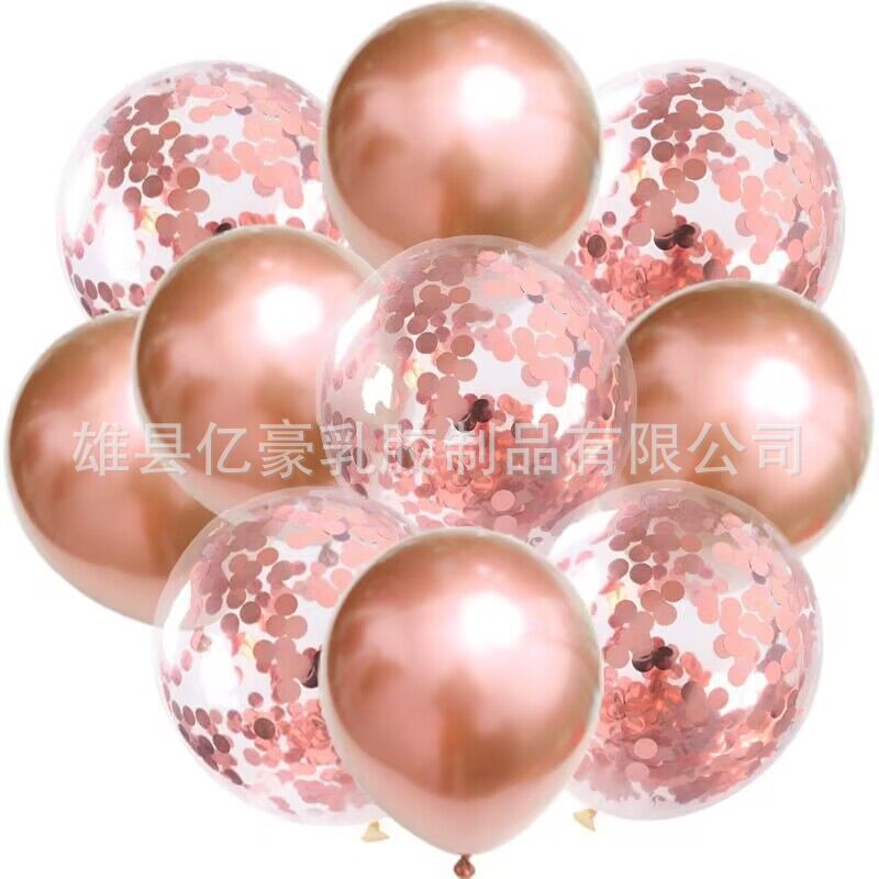 Transfronterizo 12 pulgadas transparente lentejuelas globos de metal combinación fiesta decoración de cumpleaños rojo en línea engrosado lentejuelas globos