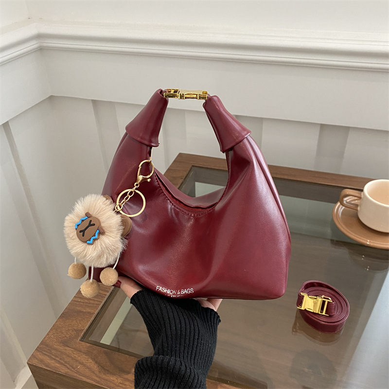 Corea del Sur INS moda moda bolso de brazalete de invierno 2024, nuevo retro simple bolso de hombro bolso de mujer
