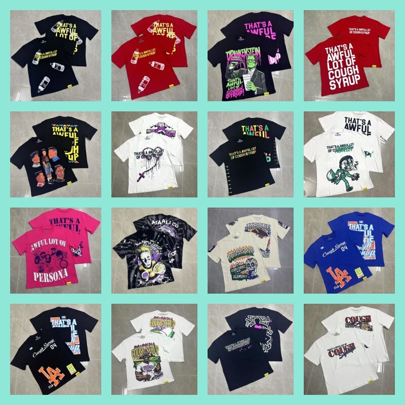 Heavyweight Washed T-Shirts with Hong Kong Movie King of Fighters and Texas Chainsaw Massacre Skull Prints, American Retro Loose-Fitting Short-Sleeve T-Shirt Collection