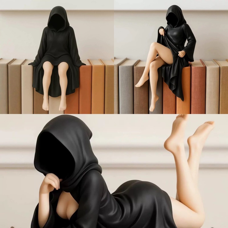 新款万圣节Mysterious statue 黑袍女王装饰品桌面摆件手办艺术品|undefined