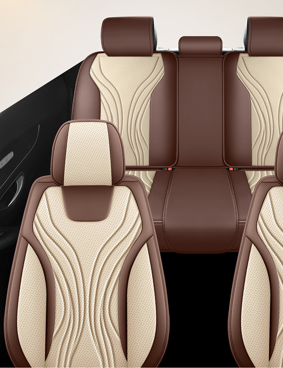 New foreign trade model Nappa leather car seat cushion wholesale, suitable for all seasons, perforated and breathable, full-cover car seat cushion and seat cover