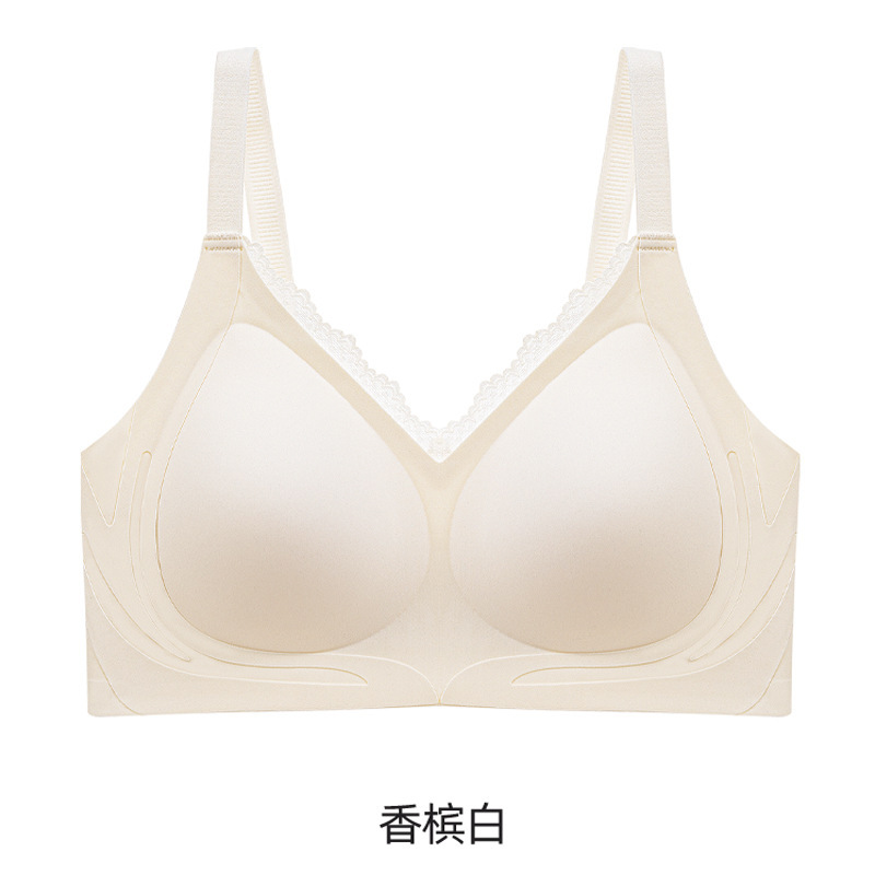 粉底液隐形无痕内衣女夏薄款小胸聚拢无钢圈收副乳防下垂上托文胸|undefined
