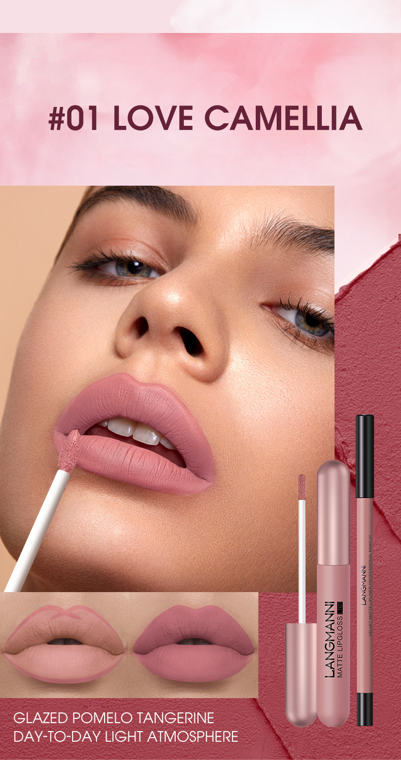 Langmanni 6+6 Matte Lip Gloss and Lip Liner Pen Set of 12 pieces Matte Lip Gloss Gift Box Set undefined