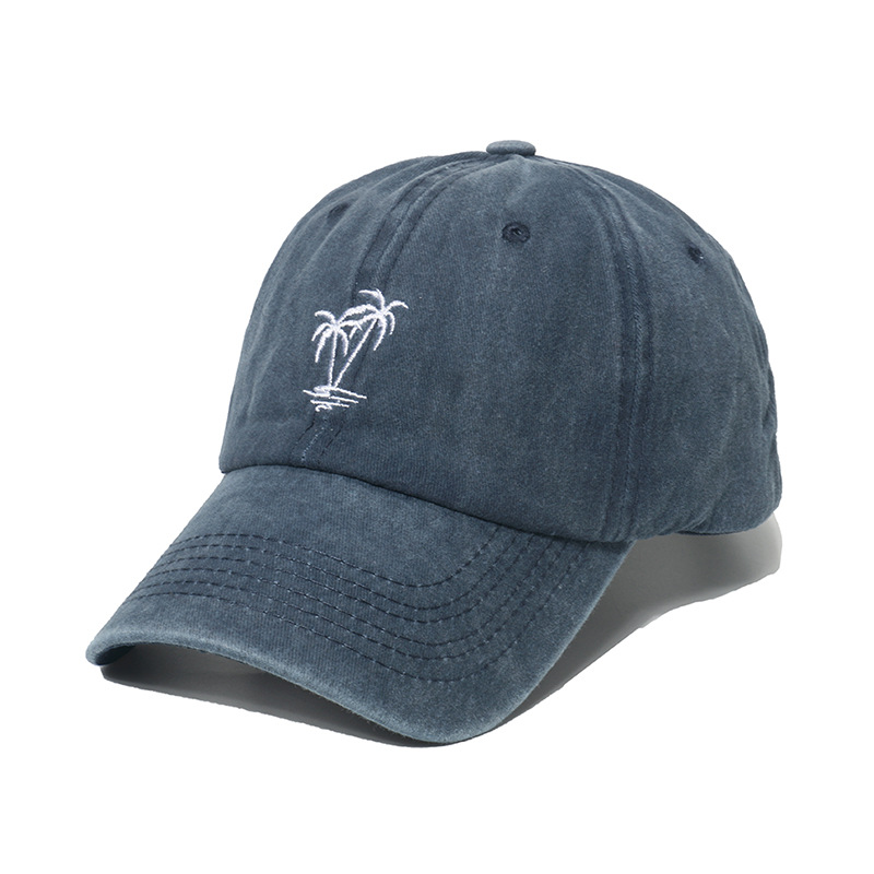 Men's Korean Style Coconut Tree Embroidery Curved Eaves Baseball Cap display picture 1