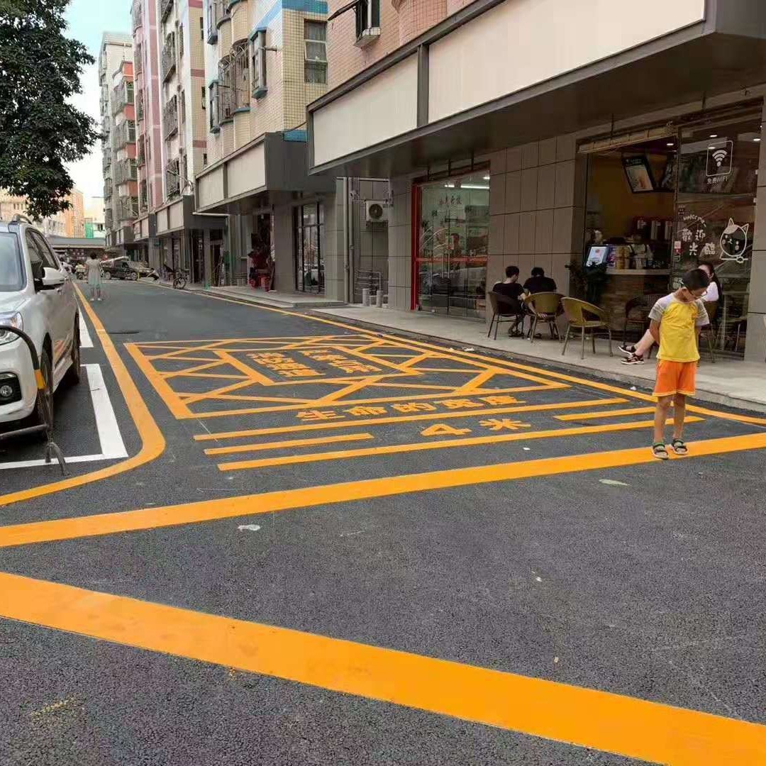 专业学校。马路。工厂。小区。热熔冷图划线。消防网格线。