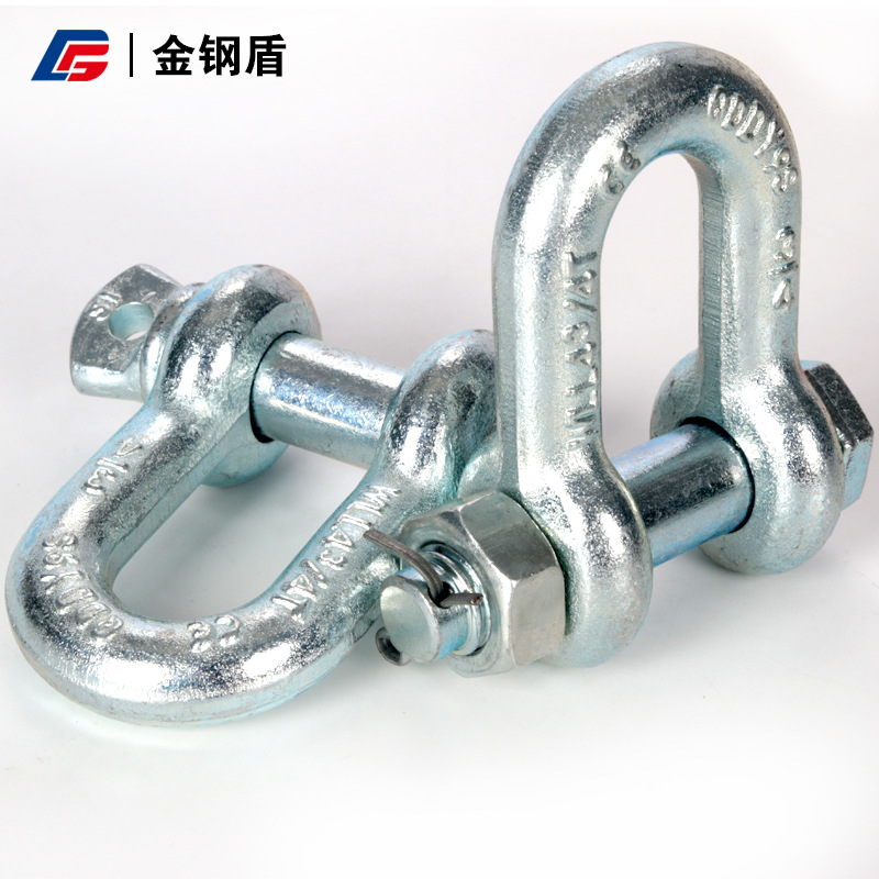 High-strength arch-shaped chain hook 45# steel U-shaped ring 0.3T-150T lifting hoist ship D-shaped hook US standard