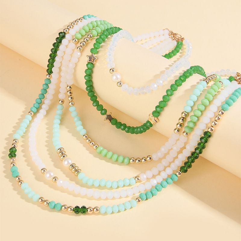 Vintage Style Bohemian Star Beaded Artificial Crystal Womenu0027S Layered Necklaces 1 Piece