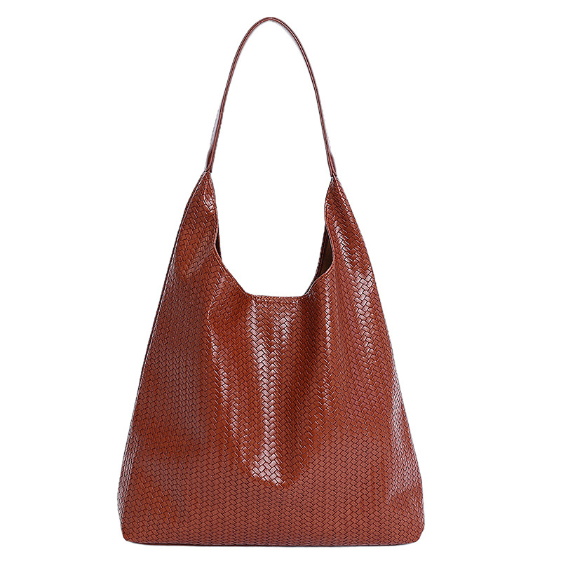 Transfronterizos de gran capacidad bolsa de cestas de verduras para mujeres 2025 otoño y invierno nueva bolsa de hombro retro tejida bolsas de cubo