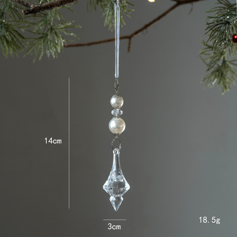 越境新品クリスマスツリー装飾雪花水滴ペンダントクリスマス透明アクリル雪花アクセサリーペンダント|undefined