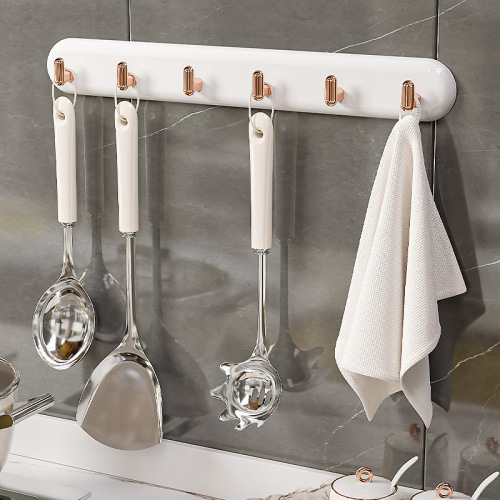 Shuoguo light luxury home row hook bathroom bathroom punch-free coat hook kitchen door multi-functional sticky hook