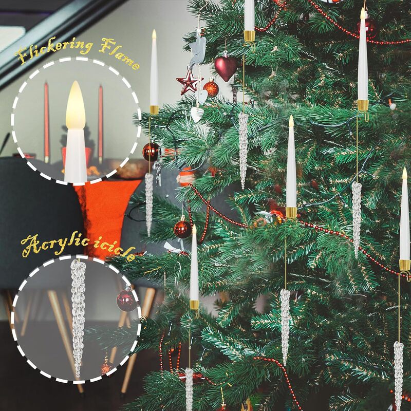 クロスボーダー新品12PCSキャンドルクリスマスキャンドルLEDキャンドルインテリア祭り雰囲気装飾キャンドルクリスマスツリー|undefined