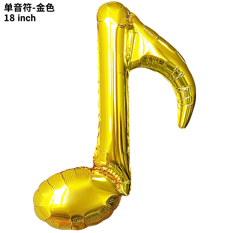 Globo transfronterizo de 18 pulgadas de una sola nota de dos notas, símbolo musical, forma de globo de película de aluminio, decoración de la escena de la fiesta de cumpleaños