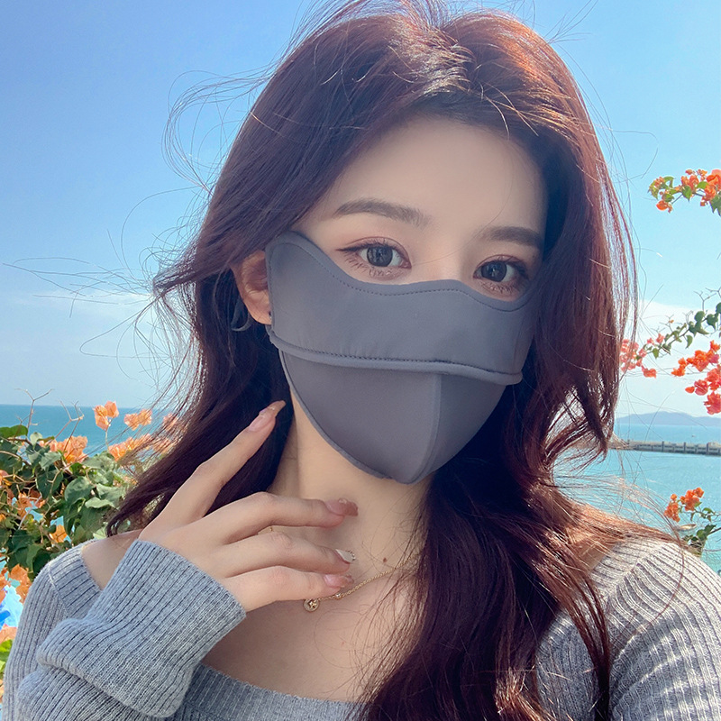 腮红防晒口罩女夏季新款防紫外线透气护眼角渐变面罩3d立体显脸小