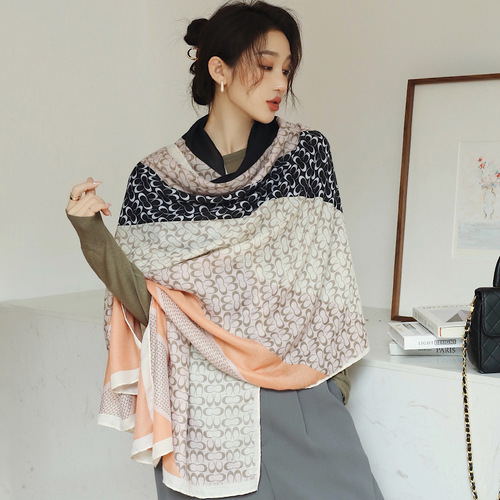 New Cotton Linen Scarf for Women Spring Summer Air-Conditioned Room Warming Large Shawl Outerwear Cape Dual-Use Neck Scarf Trendy