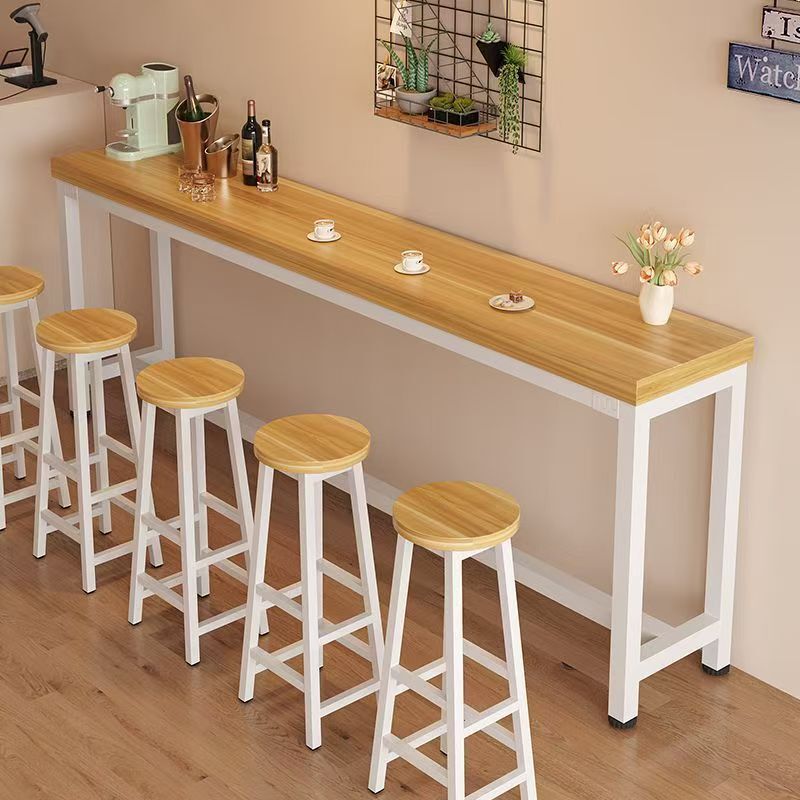 Bar Table for Home Use, Wall-Mounted, Suitable for Small Apartments, Balcony, Leisure, Milk Tea Shop, Coffee High Table, Long Table, Bar Counter Table
