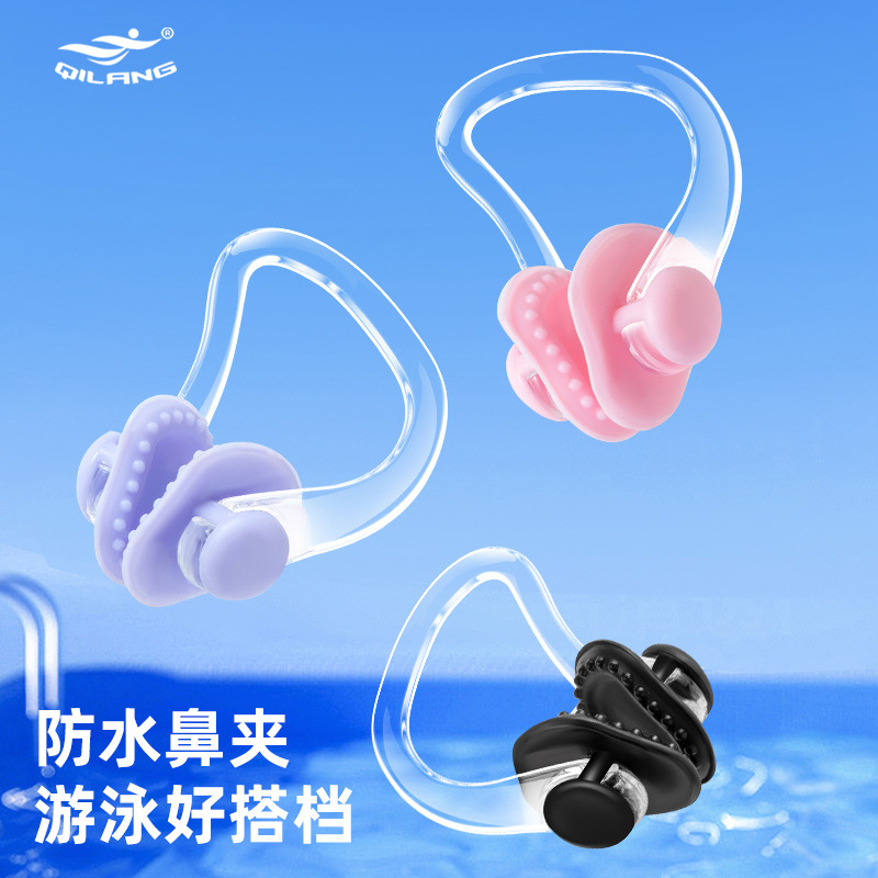 Tapones para nadar impermeables no insonorizados natación profesional para adultos y niños anti-asfixia universal clip nasal buceo protector de oídos