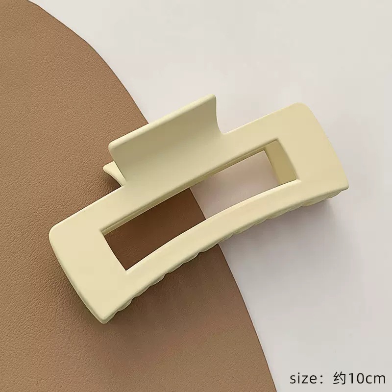 Milk Brown simple clip de tiburón horquilla hembra Cabeza trasera updo clip de pelo cabeza de plástico grande pinza de pelo tocado horquilla