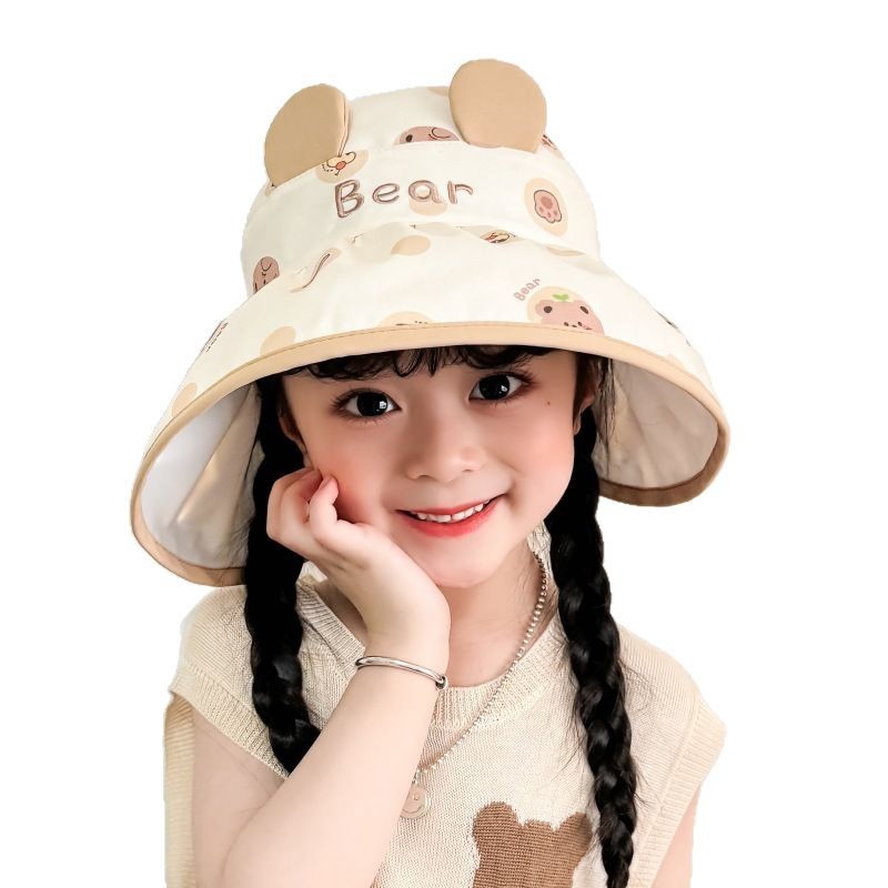 Sombrero para el sol para niños Sombrero de techo vacío de aleros grandes de verano Sombrero para el sol lindo Sombrero de protección solar resistente a los rayos UV para bebés para hombres y mujeres