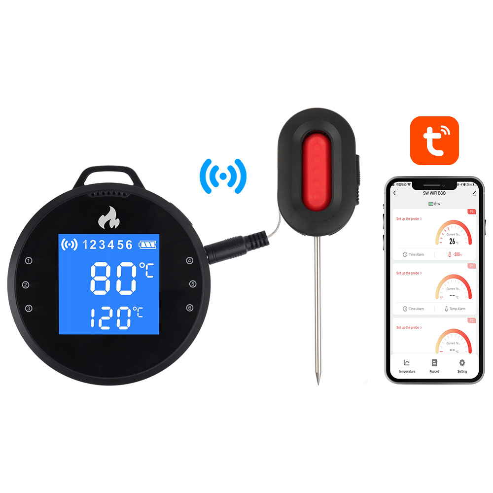2021BBQ探针无线蓝牙烧烤温度计手机APP新厨房食品烤肉烤箱温度计
