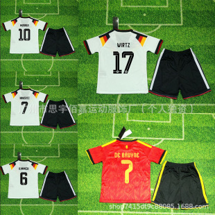 批發26-27國家隊德國主場17號維爾茨比利時7號德布勞內兒童足球服
