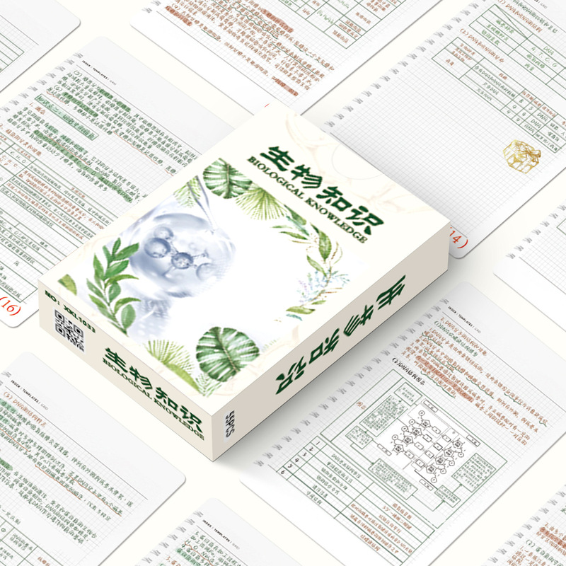55 Sheets/Box of Interesting Popular Science Biological Knowledge Laser Cards Student Learning Cards Classroom Teaching Tools Mixed Batch