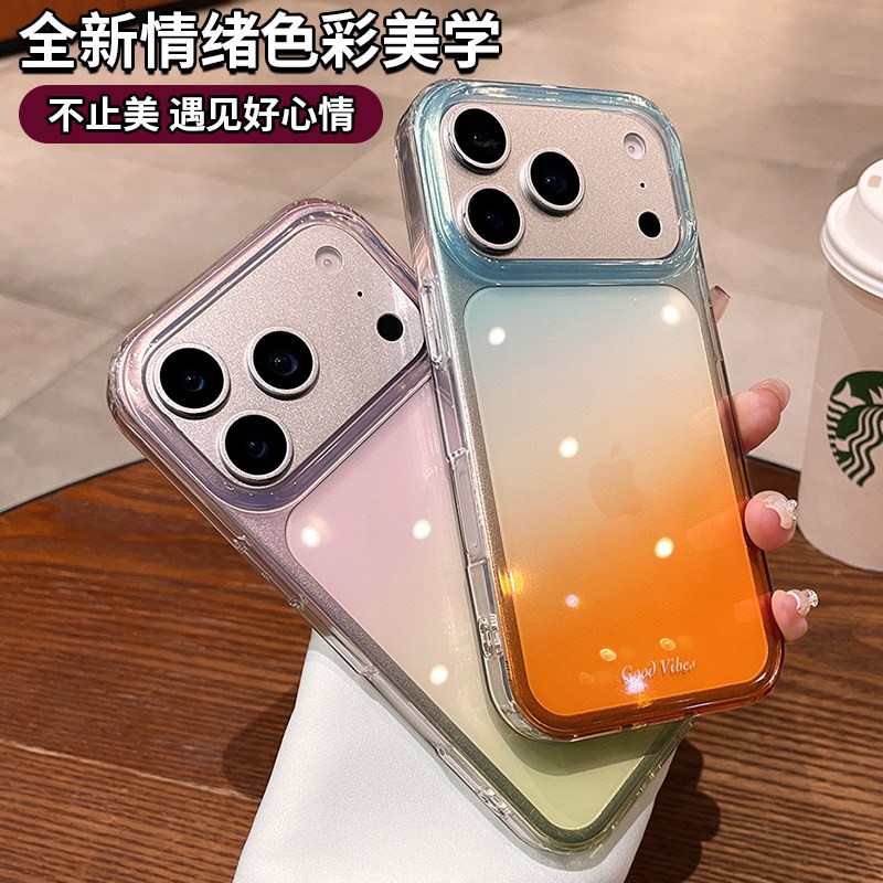 Transfronterizos iPhone17pro Teléfono de aluminio teñido gradiente de doble capa IMD nuevo Apple 15 protector a prueba de caídas