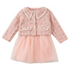 Demi-season set, children's jacket, sleevless dress, Chanel style, 2021 collection