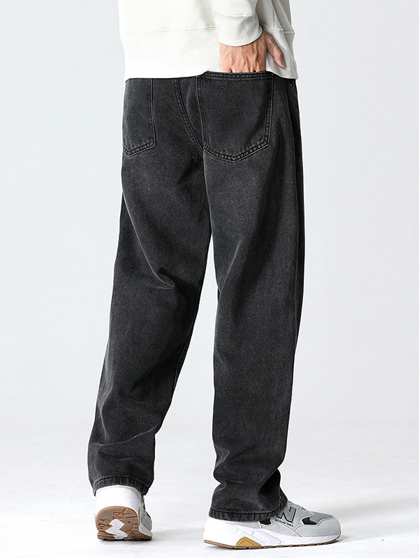 Xxbro ropa de hombre # pantalones de papá de todos los partidos de moda pantalones vaqueros de terciopelo lavados sueltos pantalones rectos de pierna ancha viejos para hombres