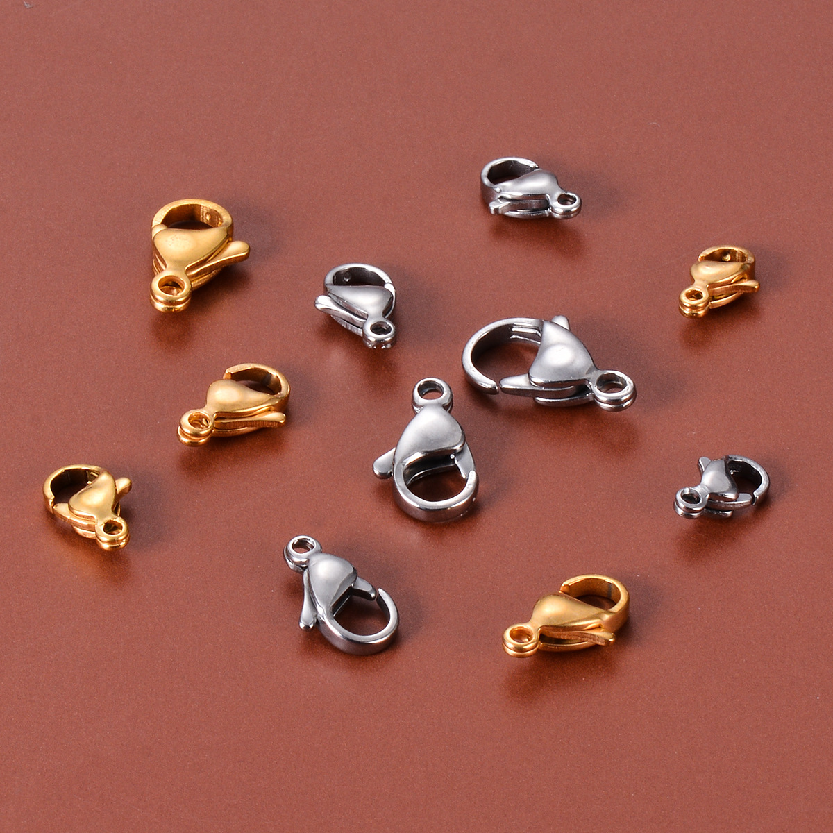 Vacation, Simple Style Style 20 PCS/Package 304 Stainless Steel Solid Color Jewelry Buckle Jewelry Accessories