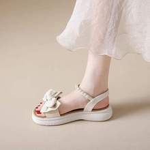 学生超软凉鞋女款2025新款夏季平底配裙子百搭不累脚罗马鞋子女鞋