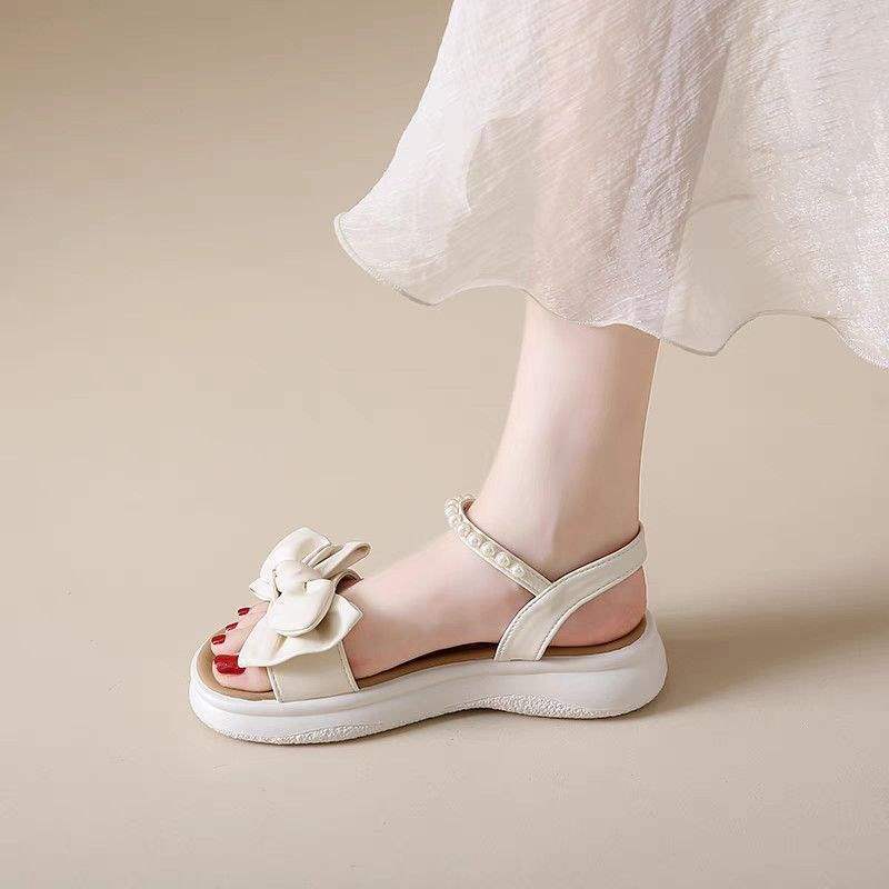 学生超软凉鞋女款2025新款夏季平底配裙子百搭不累脚罗马鞋子女鞋