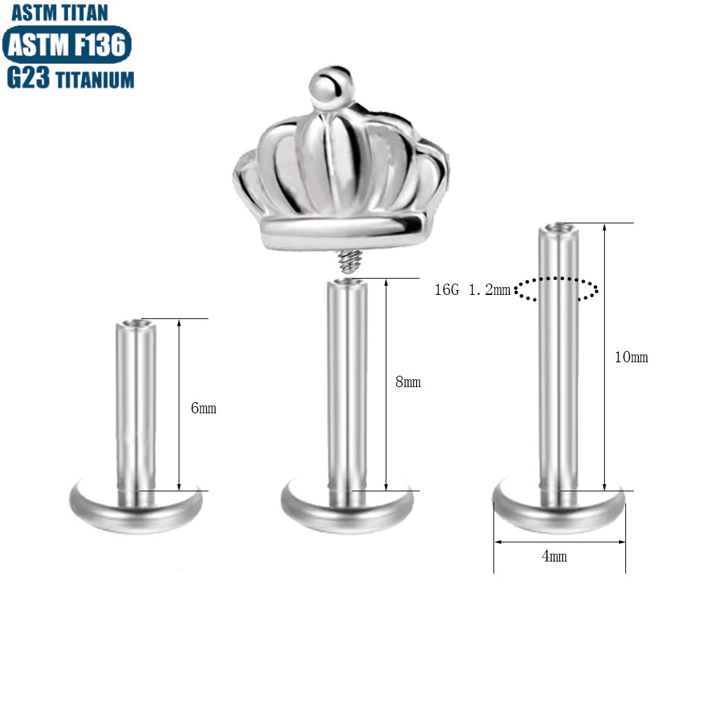 F136 Titanium Alloy Lip Ring Small Ear Nail Thread Inner Tooth Ear Bone Nail Tragus Piercing Earring Cartilage Ring Snake Lip Nail detail image 24