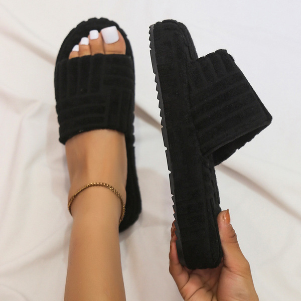 keep warm demi-season slippers platform