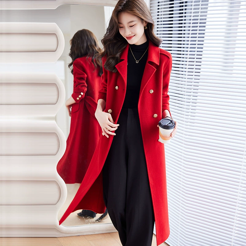 Мужская и женская деловая одежда, шерстяное пальто, зимнее стойка регистрации отеля, шерстяное пальто средней длины, отдел продаж, рабочая одежда