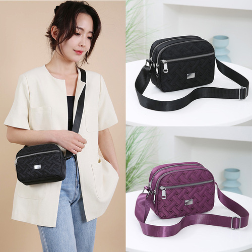  New Oxford Cloth Multi-layer Business Bag for Women, Mother's Bag, Fashionable, Durable, Casual, Waterproof, Versatile Crossbody Bag