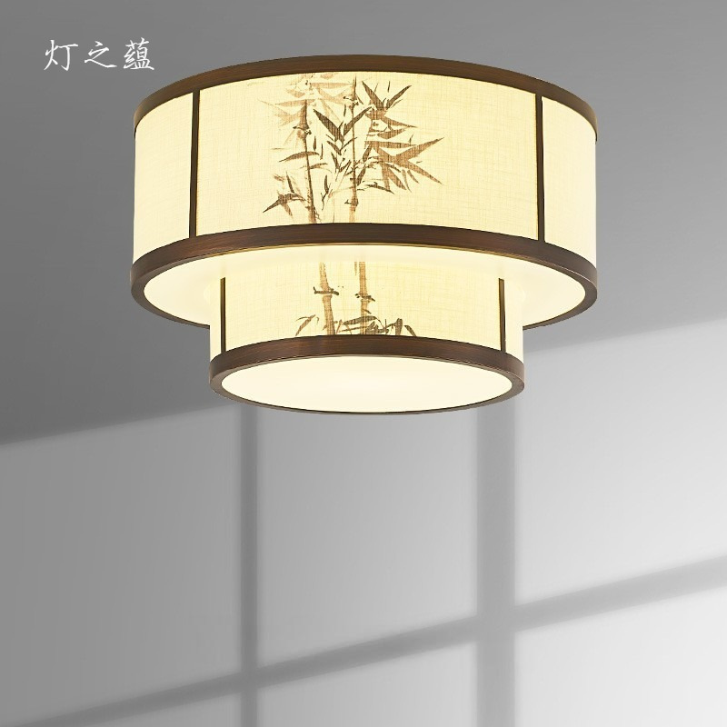 宋代美学卧室吸顶灯中国风竹叶禅意复古餐饮店主卧书房民宿包厢灯