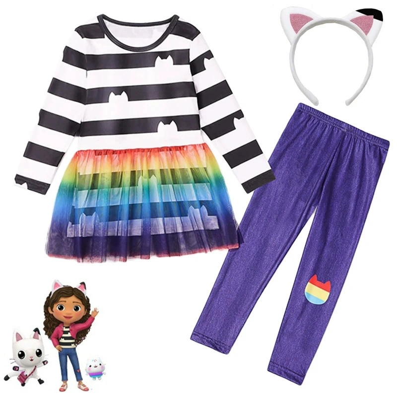 Европейская и американская летняя мультяшная кукольный домик костюм юбка Детские летающие рукава топ сетчатая юбка