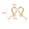 Copper glossy silver needle, earrings, accessory, Korean style, 14 carat, silver 925 sample