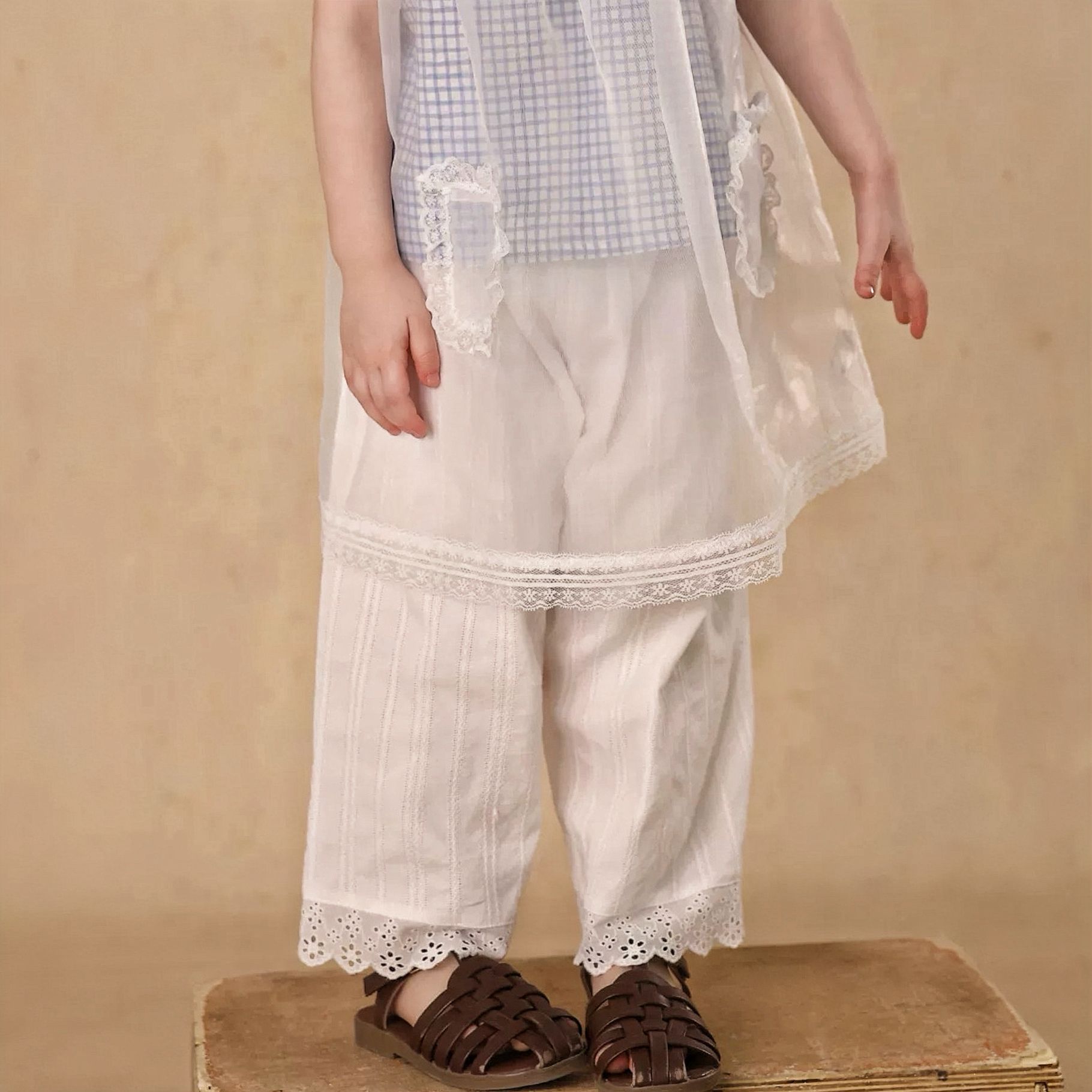 In Stock~ Korean Style Versatile Casual Pants for Girls in Kindergarten, Summer 2025 Trendy Straight-Leg Pants for Children