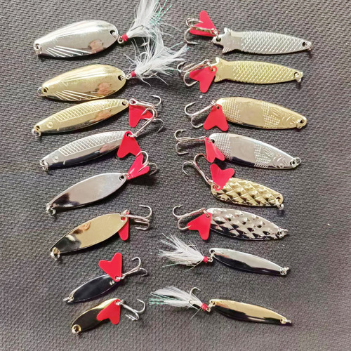 Manufacturer wholesale lure sequins cocked mouth horse mouth willow leaf spoon type dragon scale pineapple freshwater wild fishing universal lure sequins