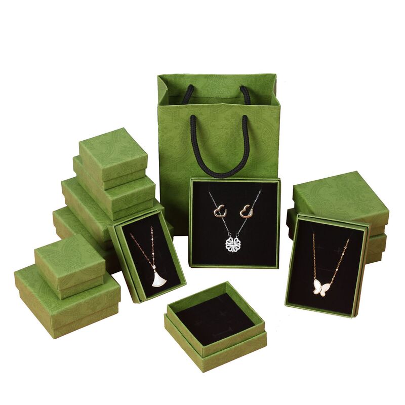 Tiandi Cover Ring Earrings Jewelry Box Wholesale Gucci Green Necklace Earrings Box Small Batch logo Printing