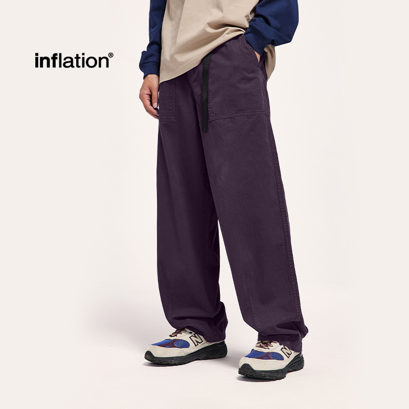 INF ropa de hombre | ropa de trabajo suelta de la marca de moda japonesa pantalones anchos 2024 primavera y verano nuevos productos pantalones casuales sueltos de la marca de moda