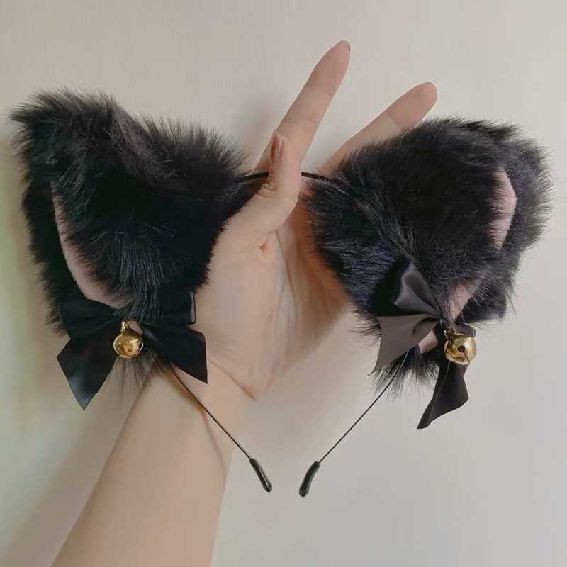 日本製帽子猫耳ヘアバンドキツネぬいぐるみヘアピンヘアアクセサリーガールハートシミュレーション純粋な欲望獣耳|undefined