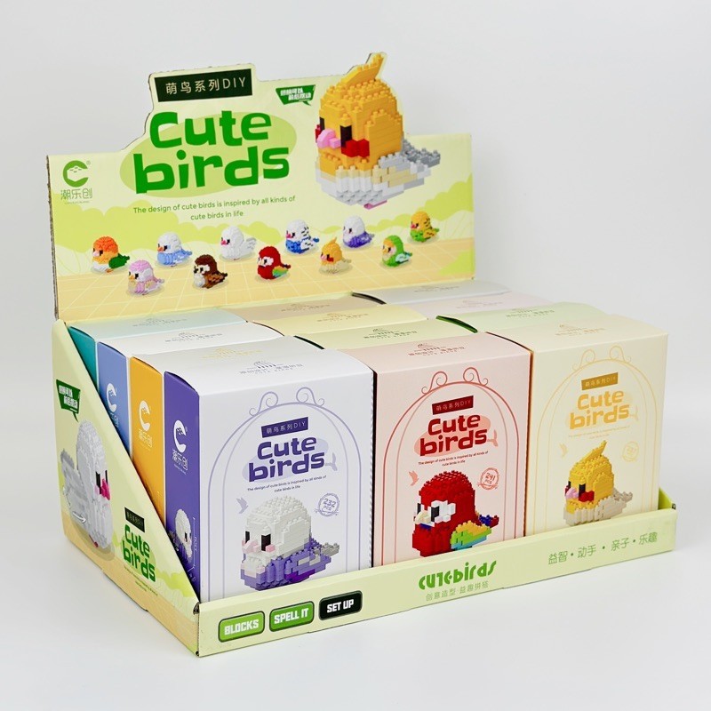 Compatible con Lego muñeca de dibujos animados micro partículas frambuesa oso montado bloques construcción juguetes educativos puesto ciego caja regalo al por mayor